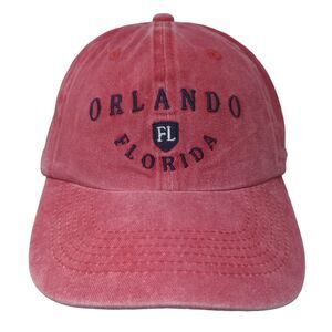 Orlando Florida FL Slideback Hat Red One Size Embroidered Sunkiss Kap